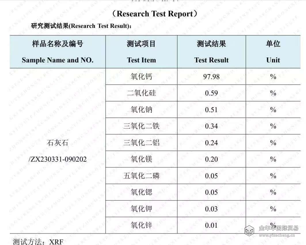 到港矿石取样化验记录